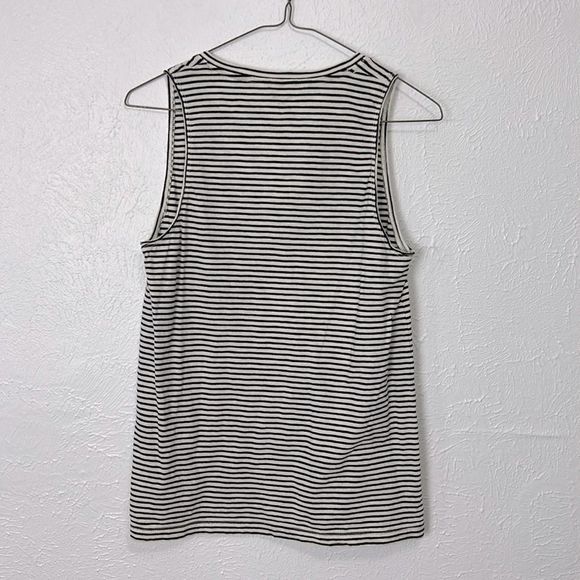Madewell Whisper Cotton V-Neck Pocket Tank in Eastwood Stripe women’s size small - Picture 6 of 8